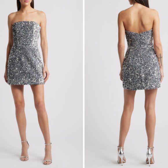 Linda Sequin Strapless Minidress - Picture 3 of 3